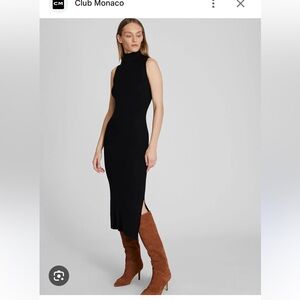CLUB MONACO MERINO SLEEVELESS TURTLENECK DRESS